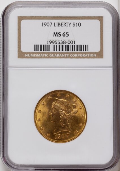 1907 $10 Liberty, MS 65 NGC