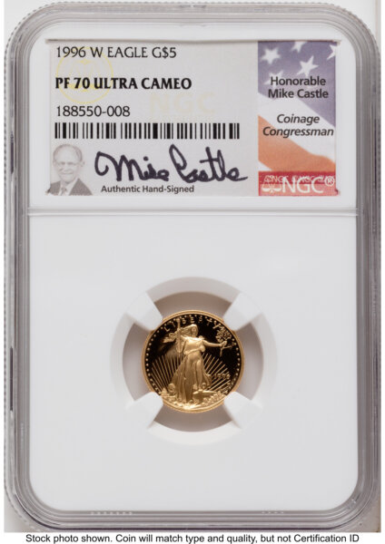 1996-W Proof Gold Eagle 1.85 oz Mike Castle 70 NGC
