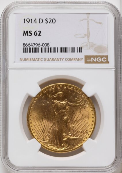 1914-D $20 62 NGC