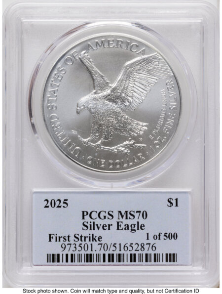 2025 Silver Eagle FS Thomas Cleveland Native American 70 PCGS