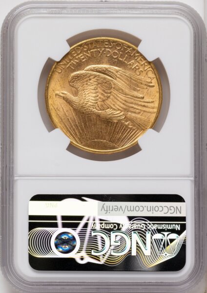 1908-D $20 NO MOTTO 63 NGC