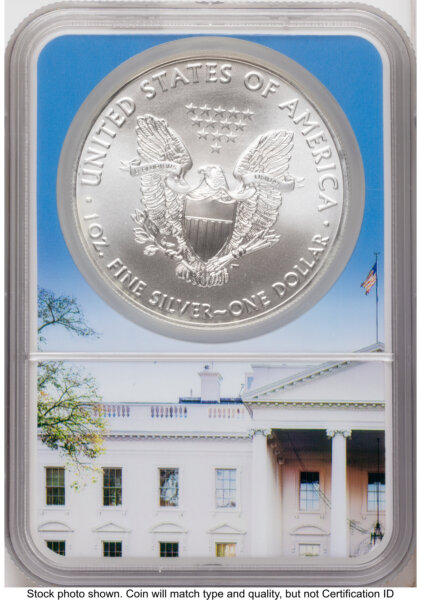 2021 Silver Eagle Type 1 FDI Trump Label White House Core 70 NGC