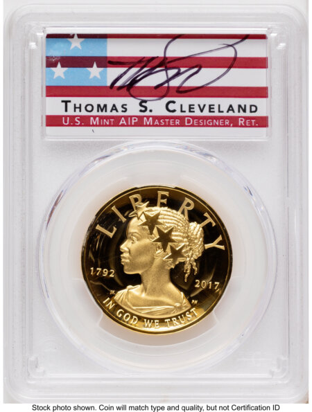 2017-W G$100 American Liberty High Relief, DC WP Mint Hoard Thomas Cleveland 70 PCGS