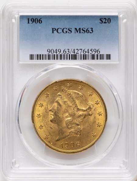 1906 $20 63 PCGS