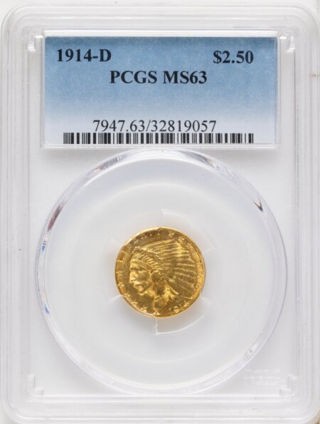 1914-D $2 1/2 63 PCGS