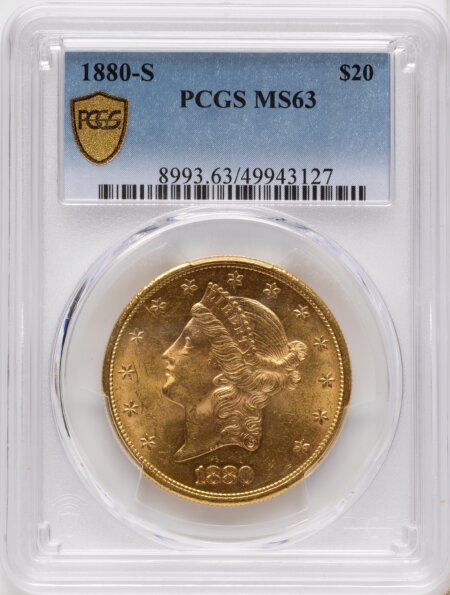 1880-S $20 PCGS Secure 63 PCGS