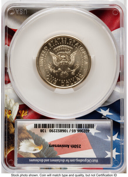 2026 Semiquincentennial President Donald J. Trump $1 (Privy Mark) Advanced Delivery Ron Drzewucki Flag Core 65 CACG
