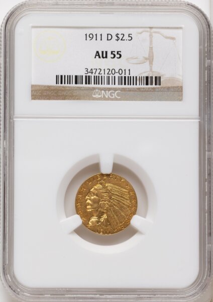 1911-D $2 1/2 55 NGC