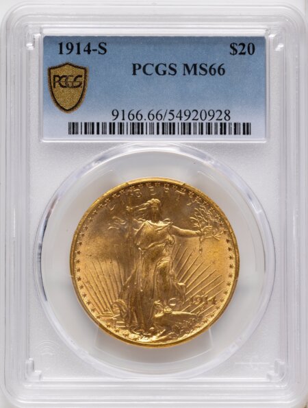 1914-S $20 PCGS Secure 66 PCGS