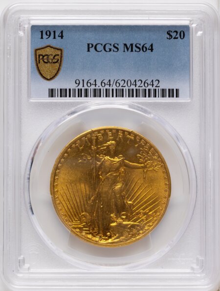1914 $20 PCGS Secure 64 PCGS