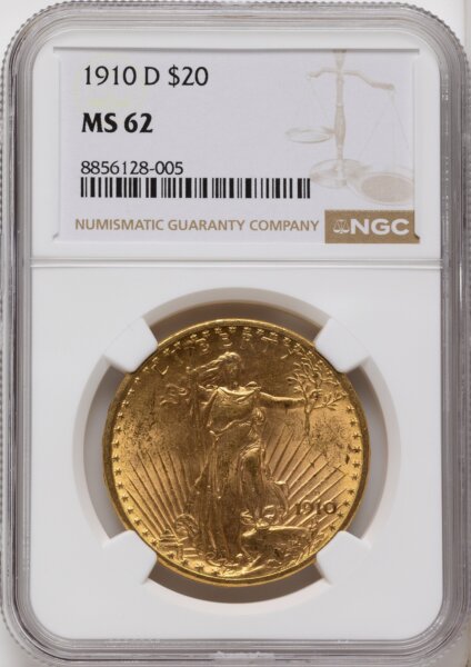 1910-D $20 62 NGC
