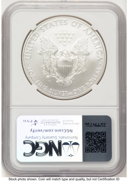2008-W Burnished Silver Eagle 1 oz Jeff Garrett Red Book 70 NGC