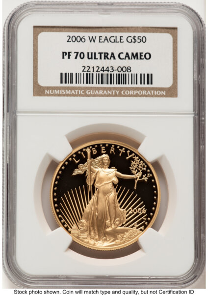 2006-W Proof Gold Eagle 1 oz Brown Label 70 NGC