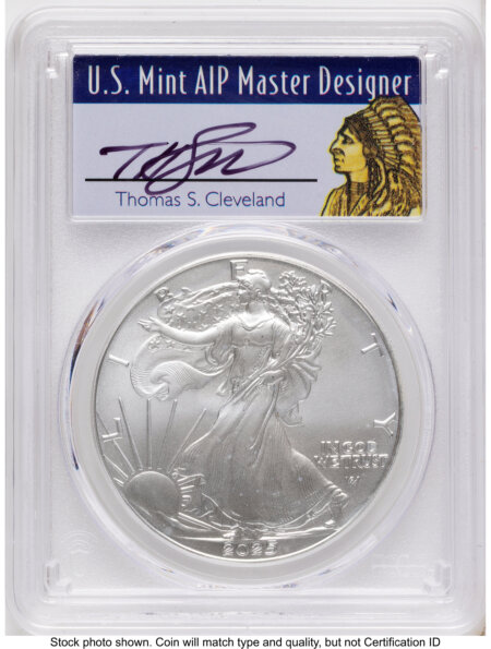 2025 Silver Eagle FS Thomas Cleveland Native American 70 PCGS