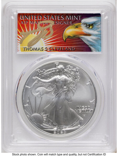 2023 Silver Eagle FS Thomas Cleveland Eagle with Sun 70 PCGS