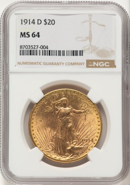 1914-D $20 64 NGC