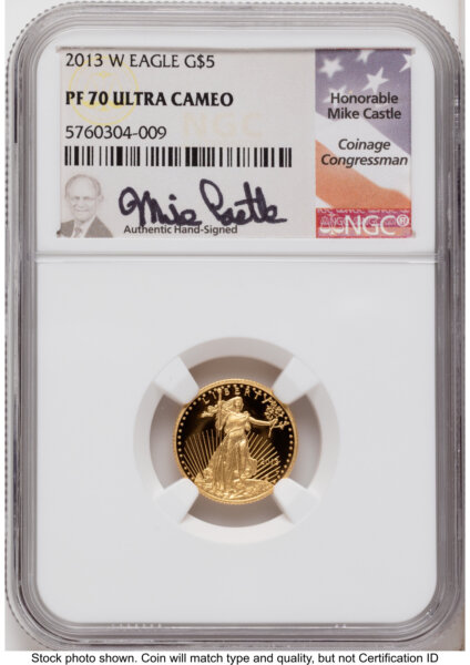 2013-W Proof Gold Eagle 1.85 oz Mike Castle 70 NGC