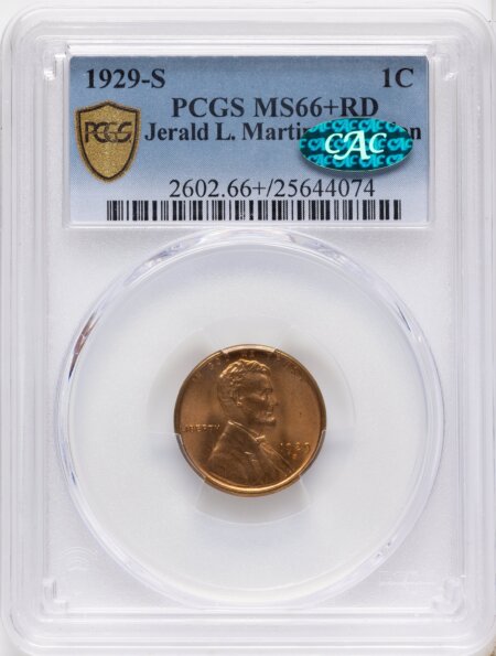 1929-S 1C, RD CAC PCGS Secure PCGS Plus 66 PCGS