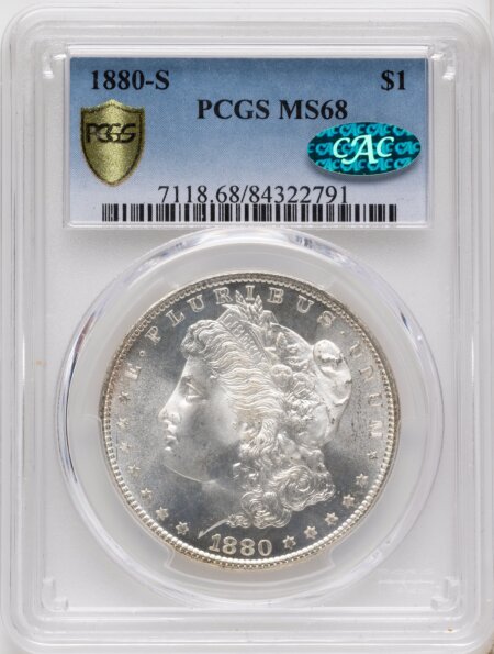 1880-S S$1 CAC PCGS Secure 68 PCGS
