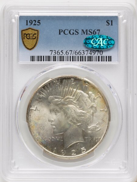 1925 S$1 CAC PCGS Secure 67 PCGS