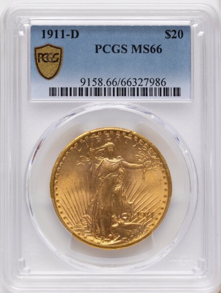 1911-D $20 PCGS Secure 66 PCGS