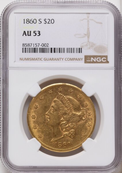 1860-S $20 53 NGC