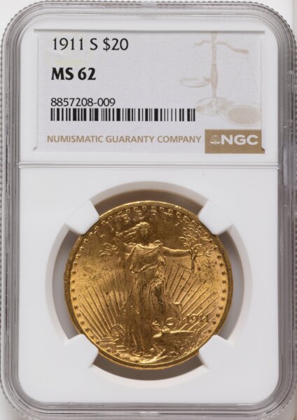 1911-S $20 62 NGC