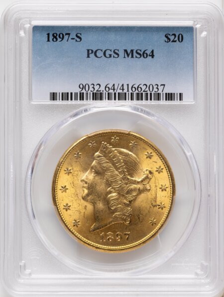 1897-S $20 64 PCGS