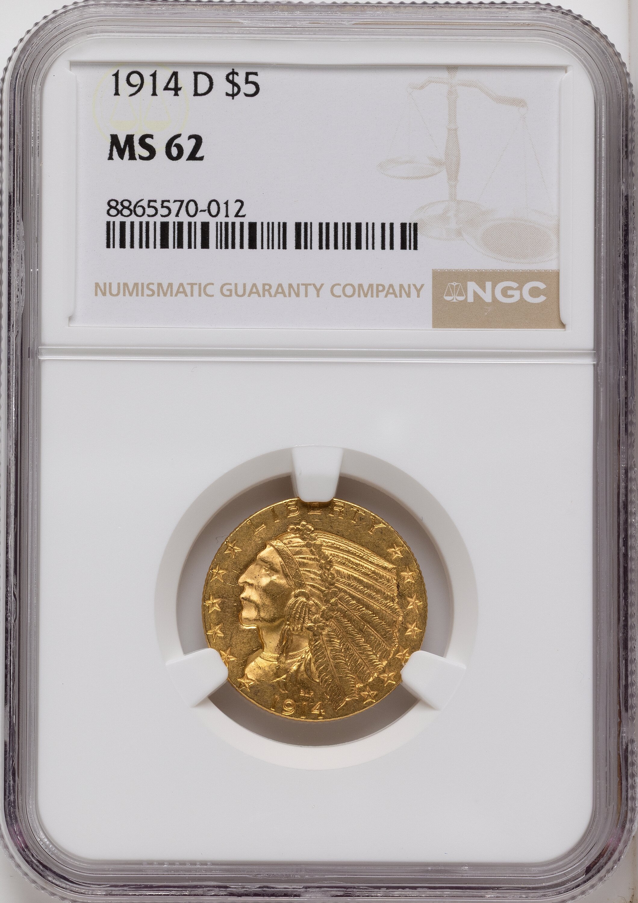 1914-D $5 62 NGC