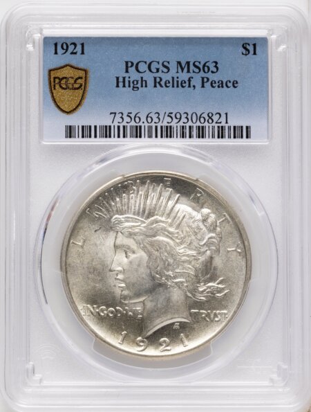 1921 S$1 Peace, MS 63 PCGS