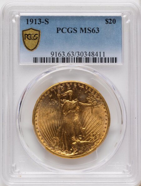 1913-S $20 PCGS Secure 63 PCGS