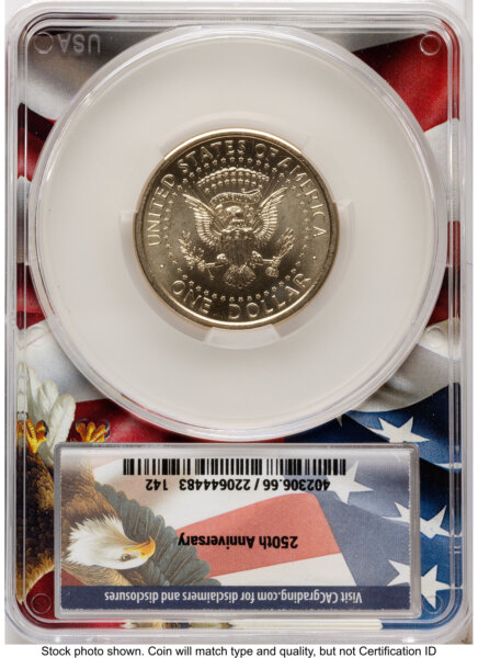 2026 Semiquincentennial President Donald J. Trump $1 (Privy Mark) Advanced Delivery Ron Drzewucki Flag Core 66 CACG