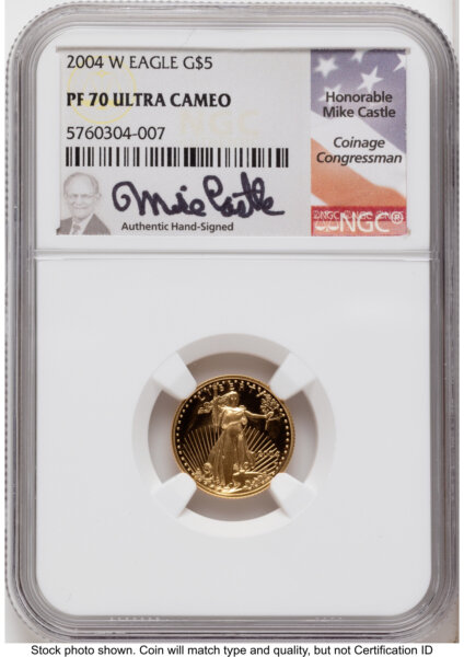 2004-W Proof Gold Eagle 1.85 oz Mike Castle 70 NGC