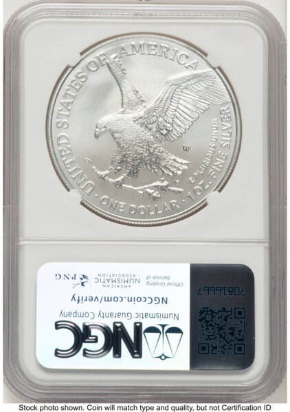2024-W Burnished Silver Eagle 1 oz ER Mike Castle 70 NGC