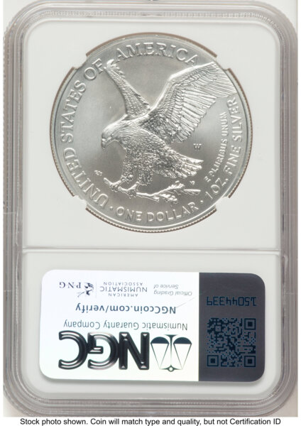 2024-W Burnished Silver Eagle 1 oz Jeff Garrett Red Book 70 NGC