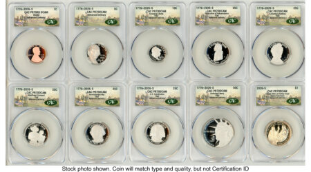 2026 10 Coin Semiquincentennial Clad Proof Set Advanced Delivery America 250 70 CACG