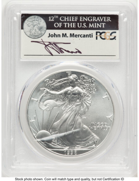 1998 Silver Eagle John Mercanti 70 PCGS
