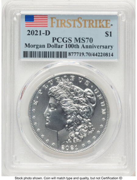 2021-D S$1 Morgan Dollar, MS FS Flag 70 PCGS