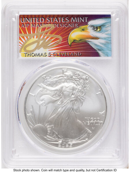 2025 Silver Eagle FS Thomas Cleveland Eagle with Sun 70 PCGS