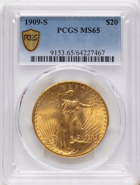 1909-S $20 PCGS Secure 65 PCGS
