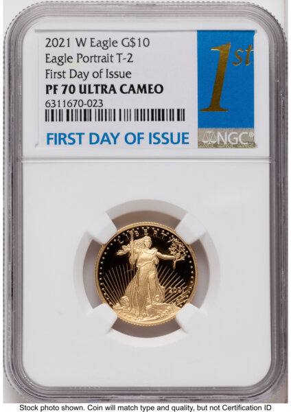 2021-W Type 2 Proof Gold Eagle 1/4 oz FDI 1ST 70 NGC