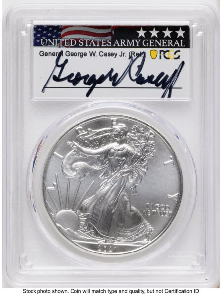 2021-(S) Silver Eagle Type 1 Emergency Production George Casey 70 PCGS