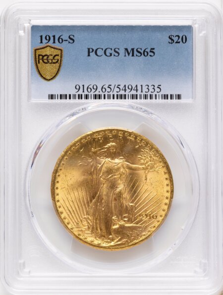 1916-S $20 PCGS Secure 65 PCGS