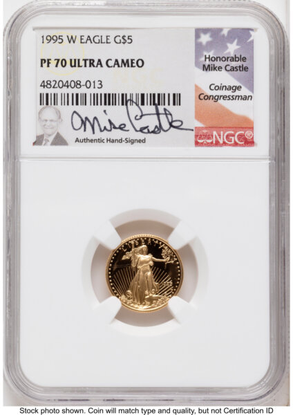 1995-W Proof Gold Eagle 1.85 oz Mike Castle 70 NGC