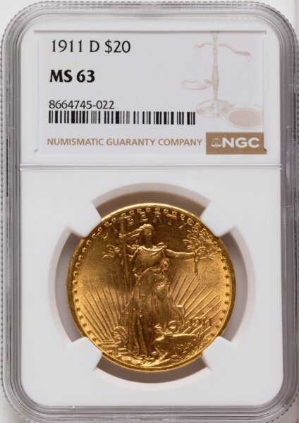 1911-D $20 63 NGC