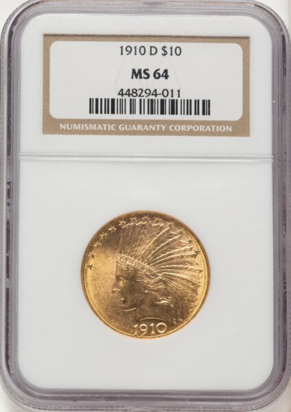 1910-D $10 64 NGC