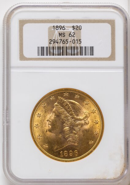 1896 $20 Brown Label 62 NGC