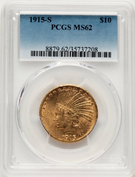 1915-S $10 Blue Gradient 62 PCGS