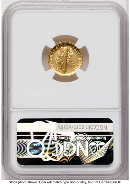 2026-W Best of the Mint 1916 Mercury Dime Gold 1/10 oz FDI Ron Harrigal America 250 70 NGC