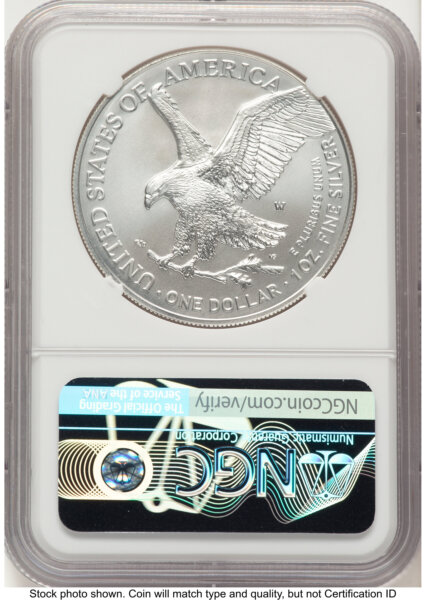 2023-W Burnished Silver Eagle 1 oz FDI Kenneth Bressett Portrait Philadelphia 70 NGC